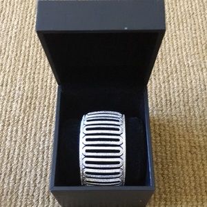 Nadri wide pave crystal hinged bangle